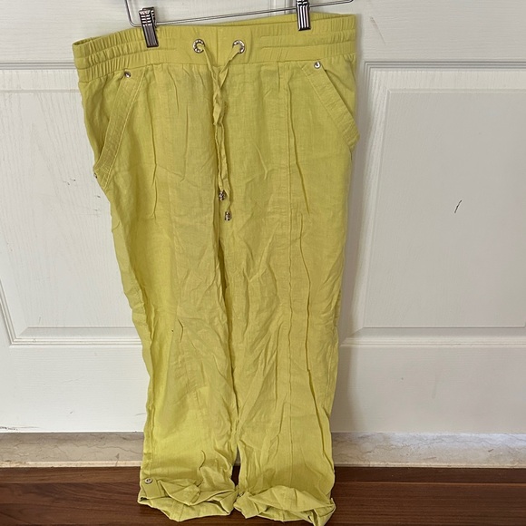 Inc International Concepts Women’s chartreuse linen pants - Picture 1 of 6